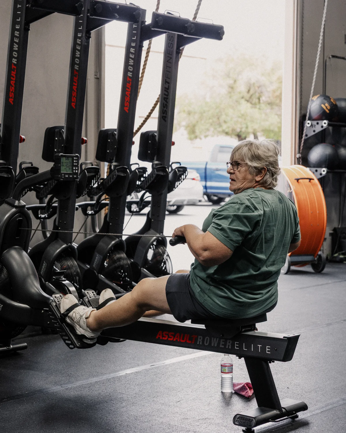 Rower on the training floor